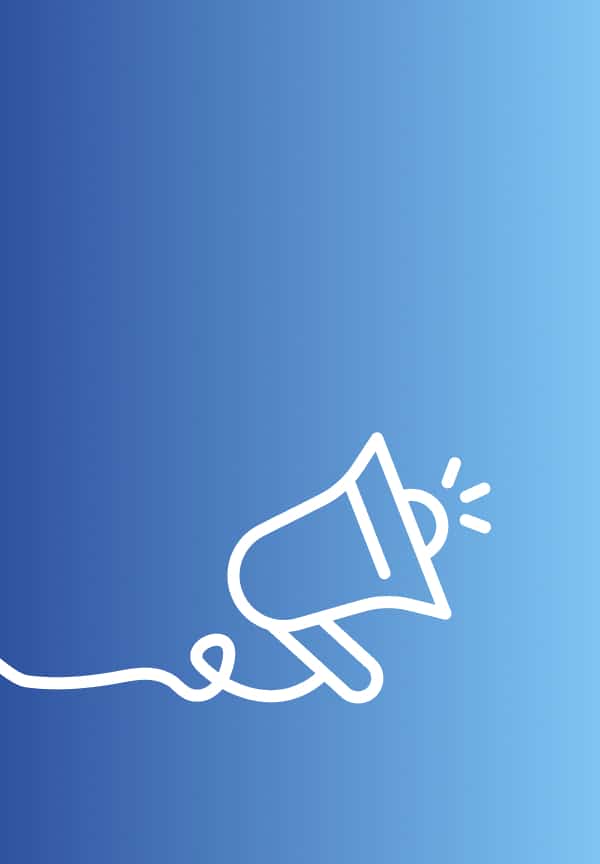 באנר לשעת חירום עם איור של מגהפון